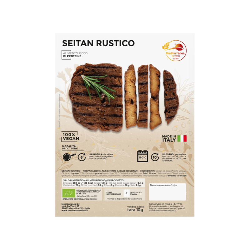 Seitan RUSTICO alla Piastra MEDITERRANEA 200-240g