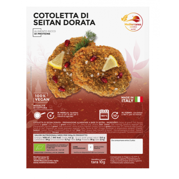 Cotoletta di seitan dorata 220g