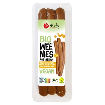 Wheaty Vegan Wurstel  Hot-Dog Seitan Bio 150g — Hot dog vegano