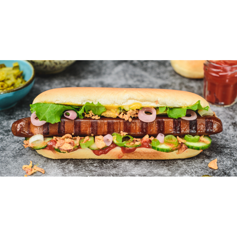 Wheaty Vegan Wurstel  Hot-Dog Seitan Bio 150g — Hot dog vegano