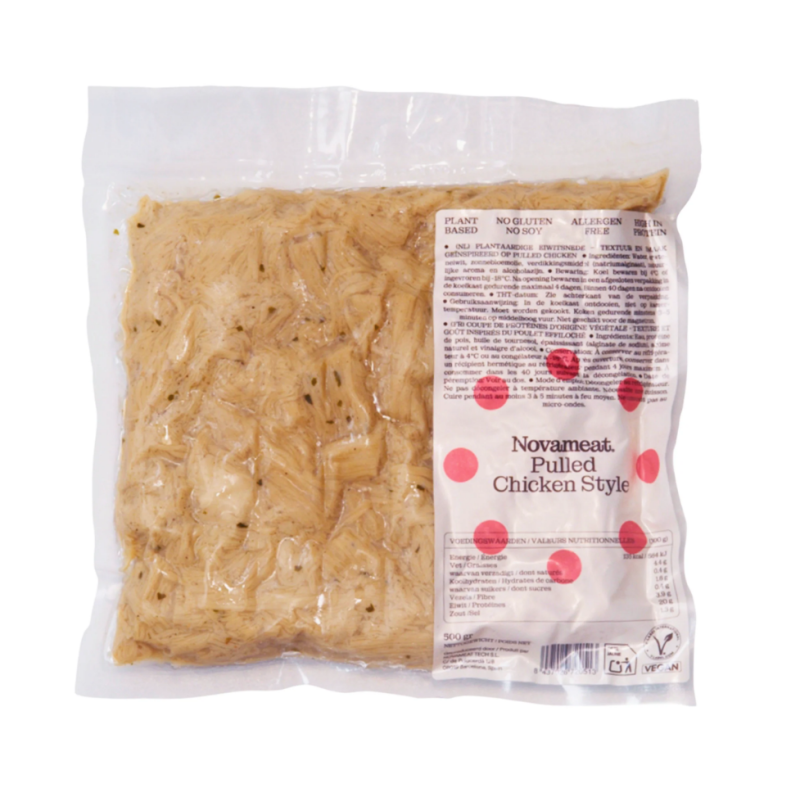 Novameat Pulled Chicken Style 500g — Pollo veg sfilacciato