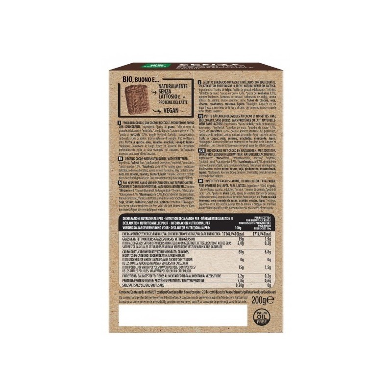 Frollini Cacao e Nocciola 200g senza zuccheri | ProBios