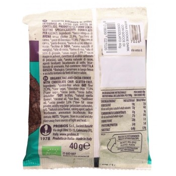 Avena Cookies Dark gocce Cioccolato 40g | ProBios