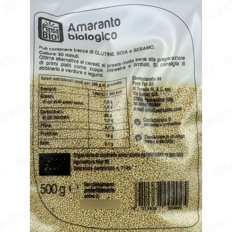 Amaranto cereale bio 500g
