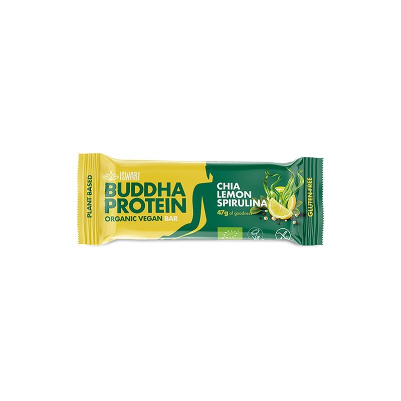 Barretta Buddha Energy Bio Chia Spirulina e Limone 47g | Iswari - Barretta Proteica