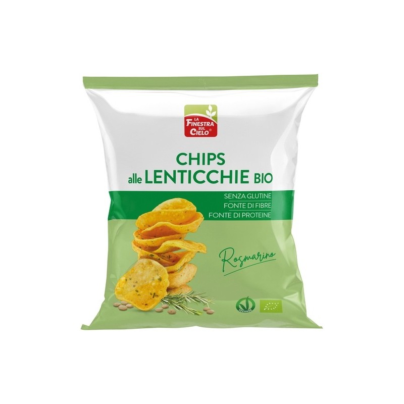 Chips di Lenticchie e Rosmarino 40g | La Finestra sul Cielo - Snack Vegano