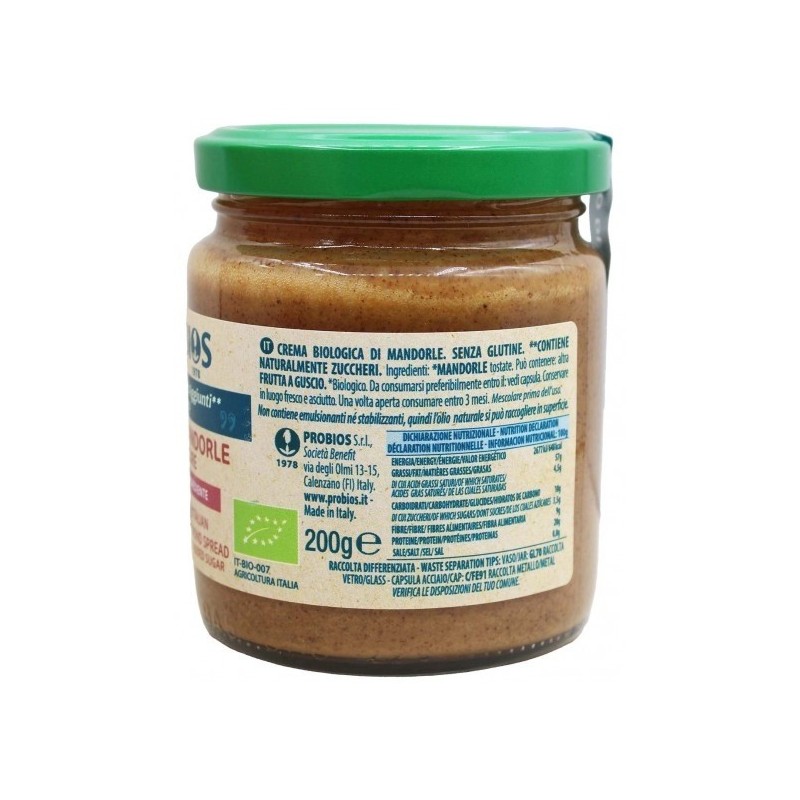 Crema 100% Mandorle scure 200g | ProBios - Spalmabile Bio