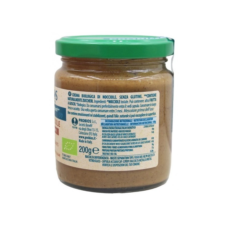 Crema 100% Nocciole italiane 200g | ProBios - Spalmabile Bio