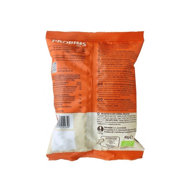 Chips di Lenticchie e Paprika 40g | ProBios