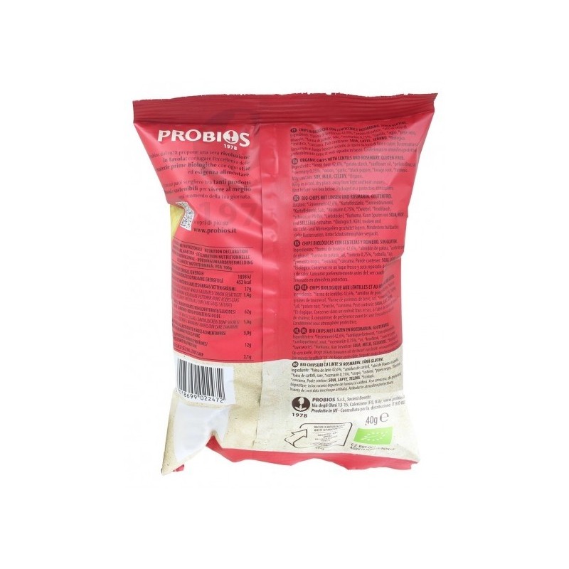 Chips di Lenticchie e Rosmarino 40g | ProBios