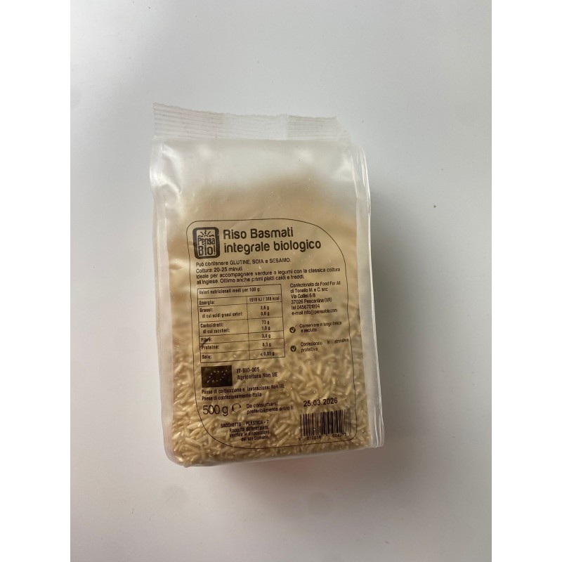 Riso Basmati Integrale Biologico 500g | PensaBio - Chicco Aromatico Naturale